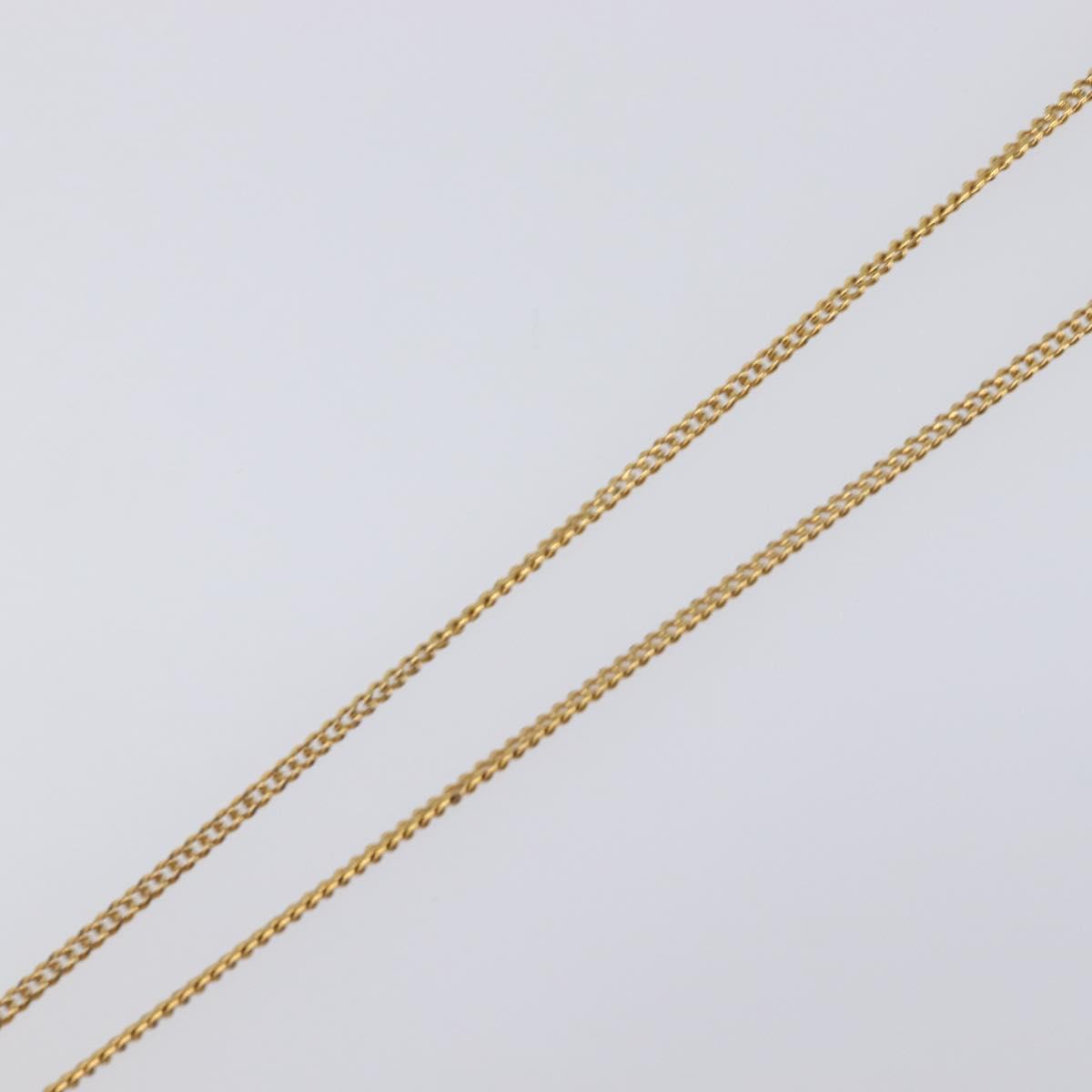 Christian Dior Necklace Metal Gold Tone Auth 203714