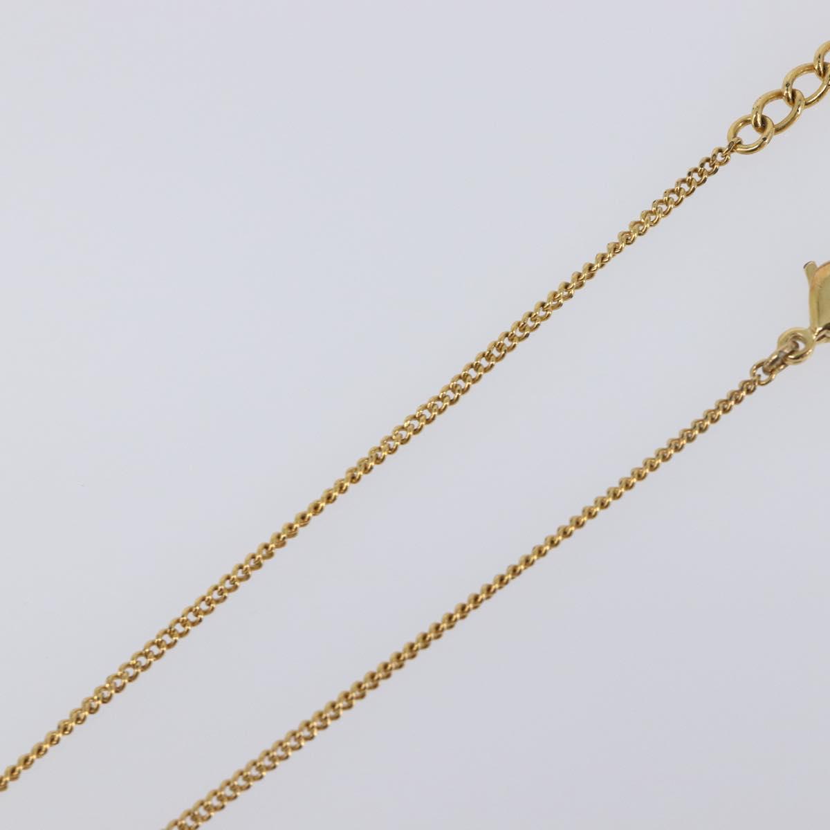 Christian Dior Necklace Metal Gold Tone Auth 203714