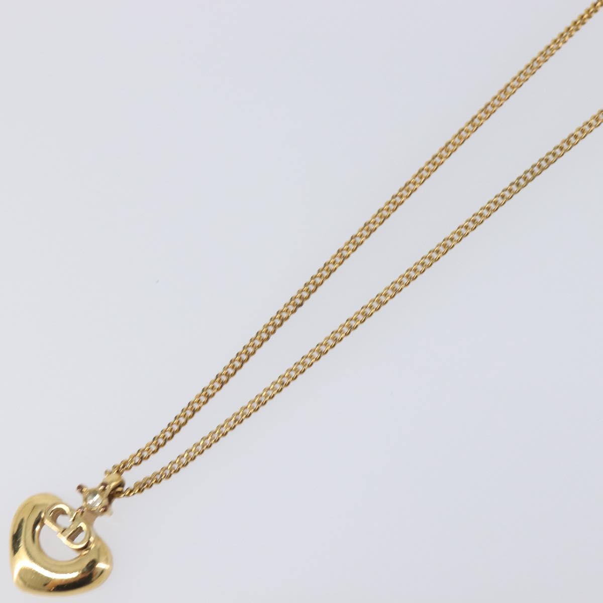 Christian Dior Necklace Metal Gold Tone Auth 203714