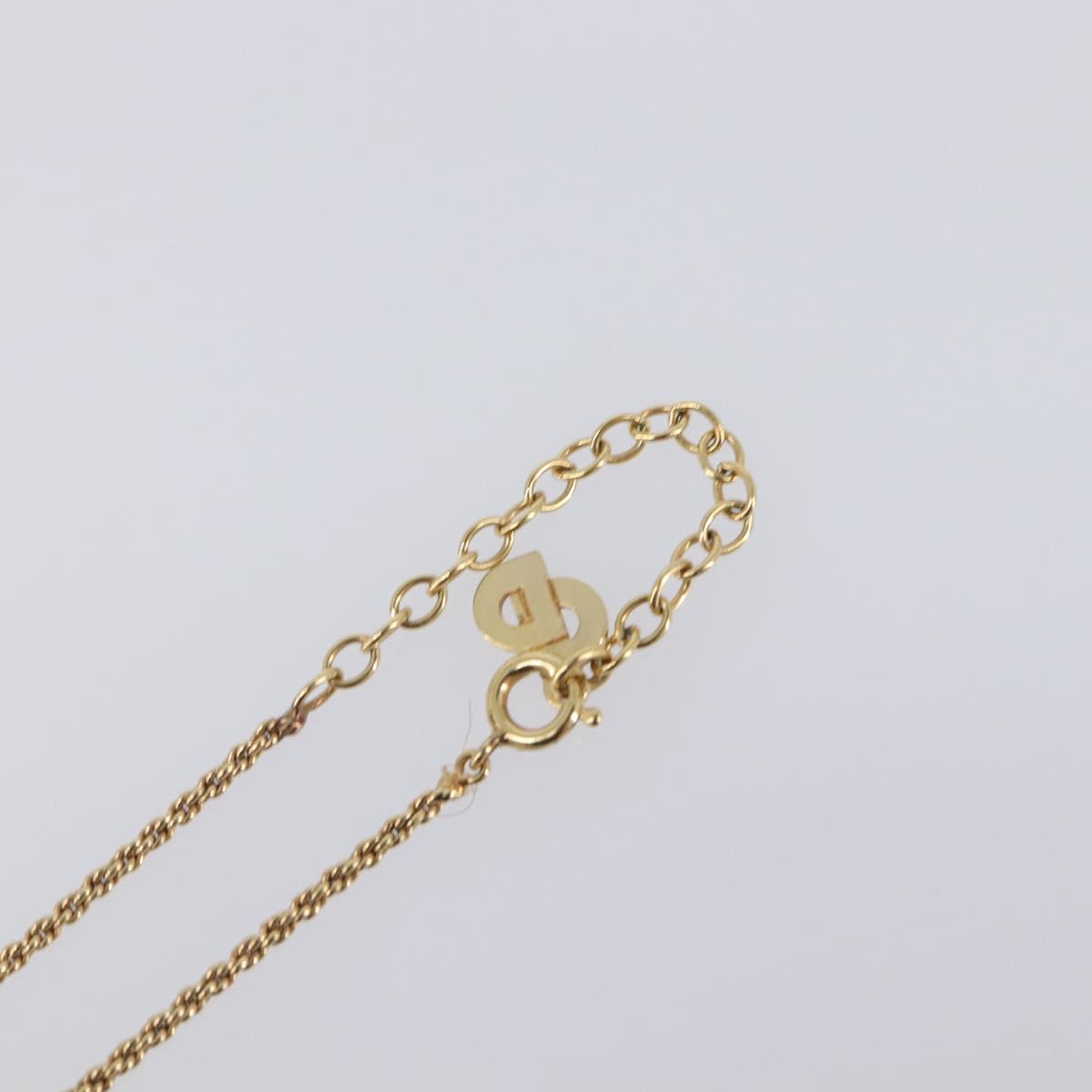Christian Dior Necklace Metal Gold Tone Auth 203715