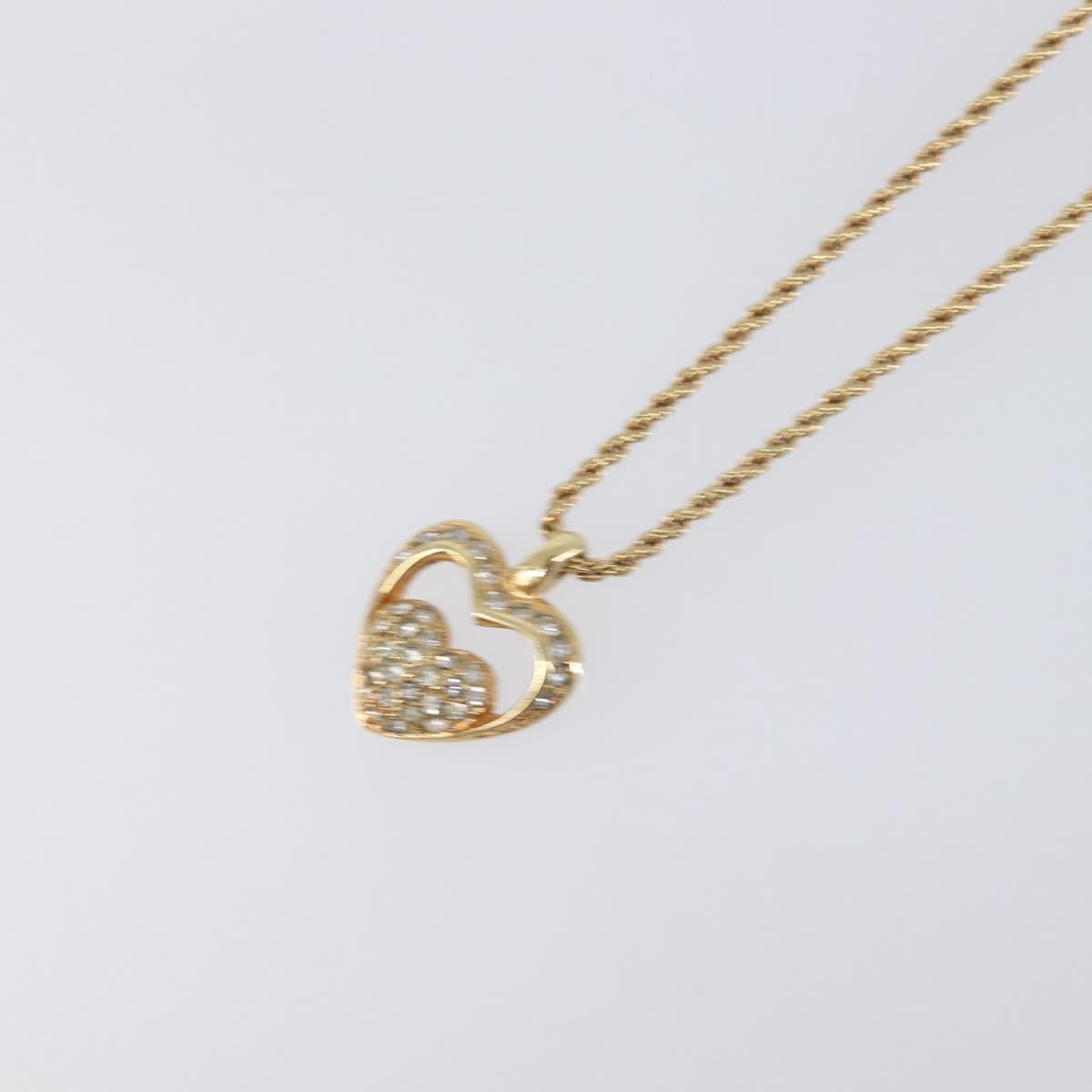 Christian Dior Necklace Metal Gold Tone Auth 203715