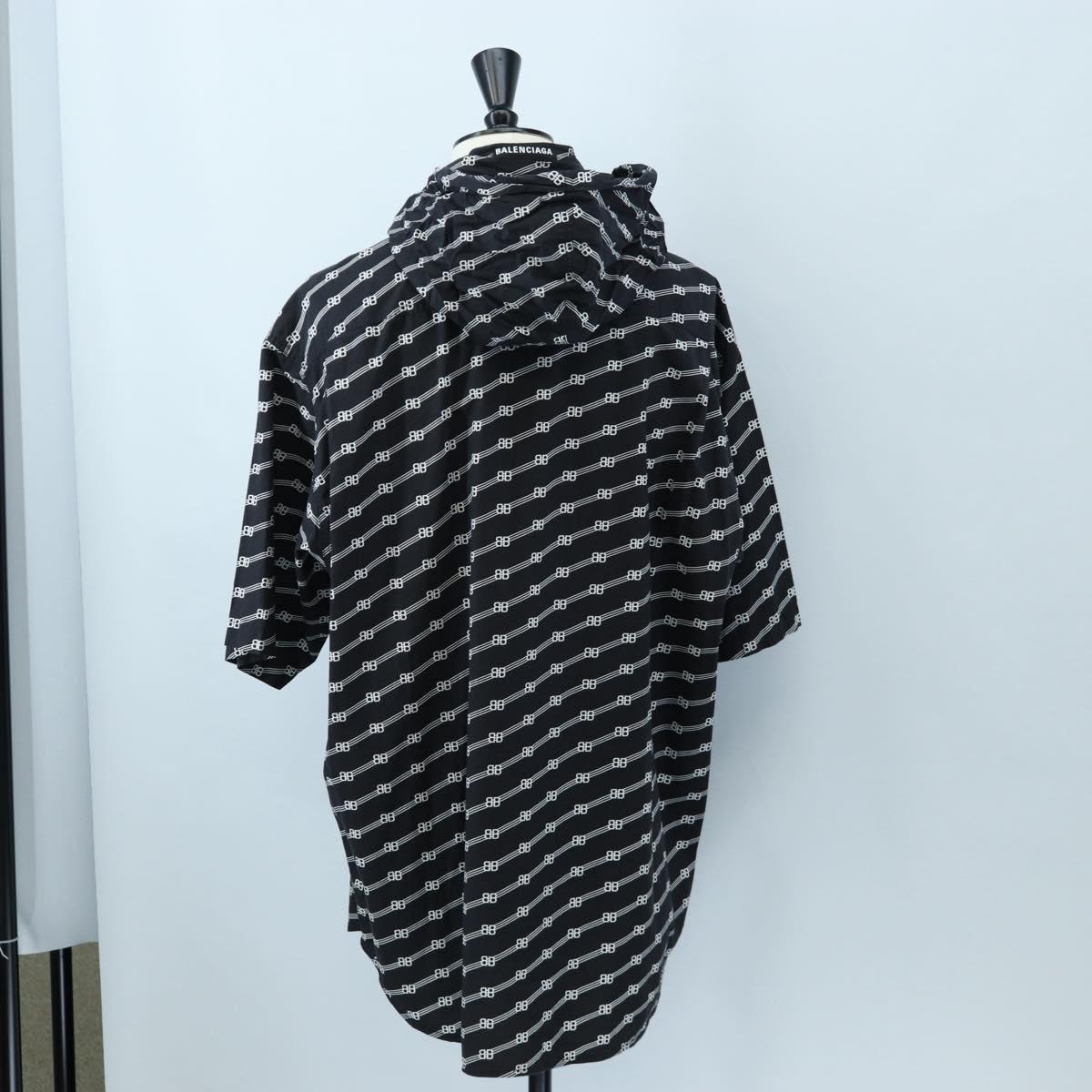 BALENCIAGA Short Sleeve Shirt Cotton 39 Black Auth 203728M