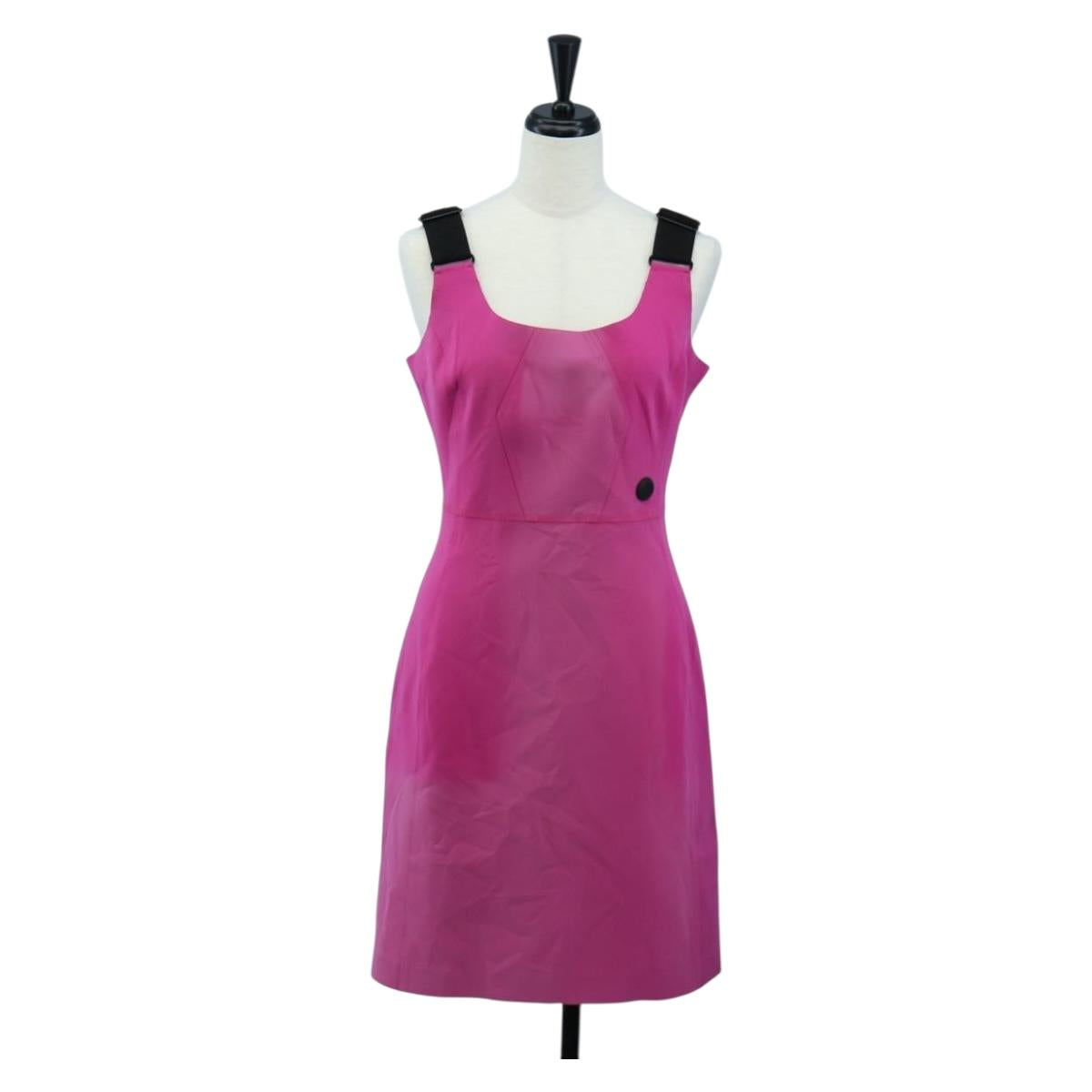 LOUIS VUITTON Tank Dress One Piece Dress Shirt Nylon 38 Pink LV Auth 203730M
