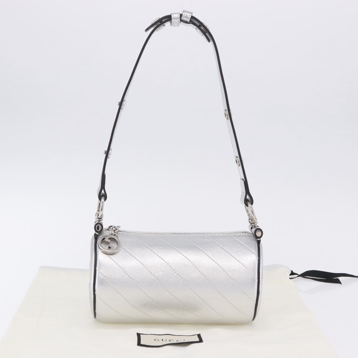 GUCCI Blondy Shoulder Bag Leather Silver 760170 Auth 203732M