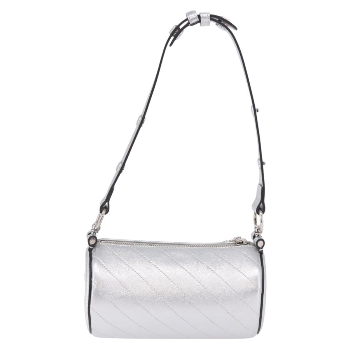 GUCCI Blondy Shoulder Bag Leather Silver 760170 Auth 203732M