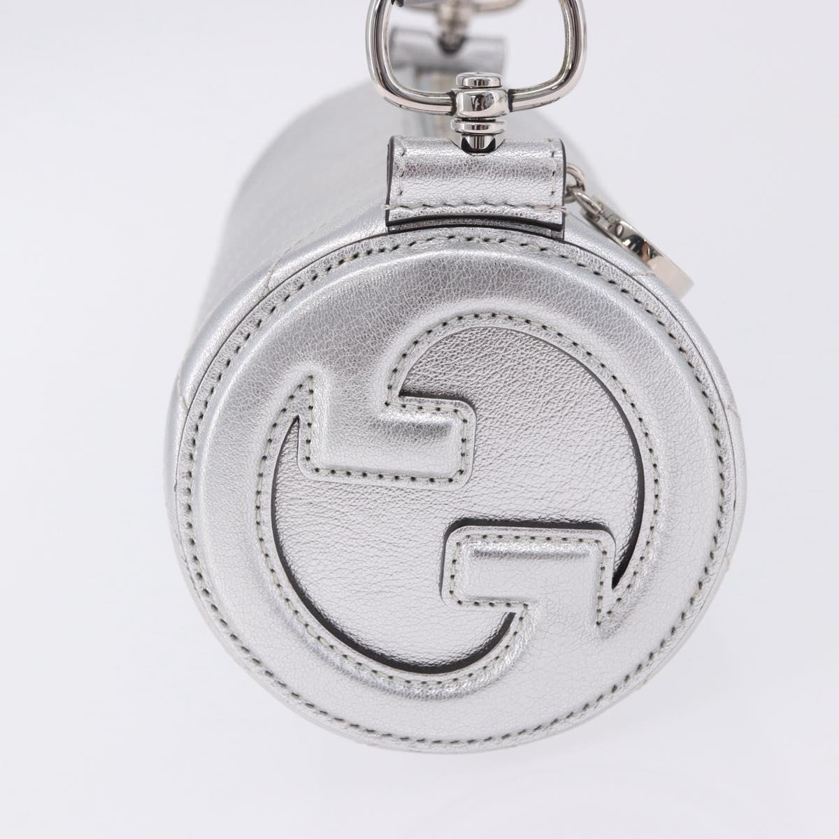 GUCCI Blondy Shoulder Bag Leather Silver 760170 Auth 203732M