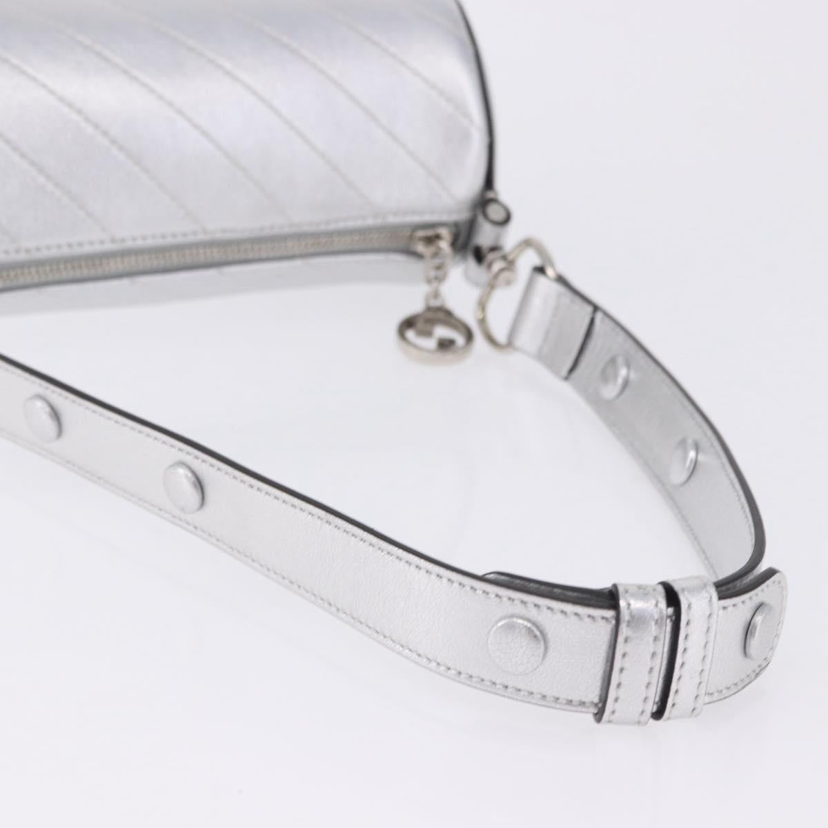 GUCCI Blondy Shoulder Bag Leather Silver 760170 Auth 203732M