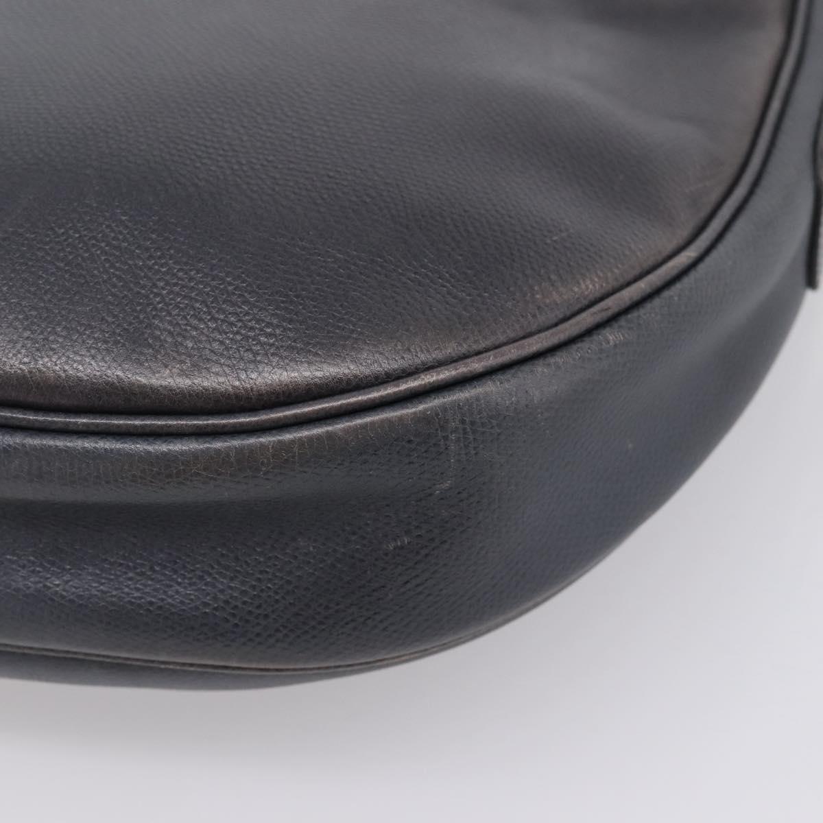 LOEWE Shoulder Bag Leather Gray Gold Auth 203734