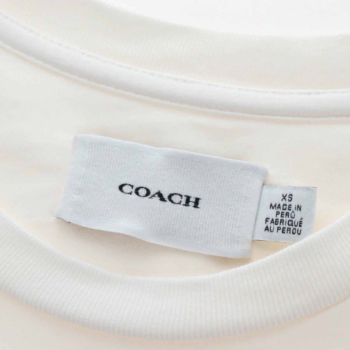 Coach Signature Short-sleeved T-shirt Cotton XS White Auth 203737M