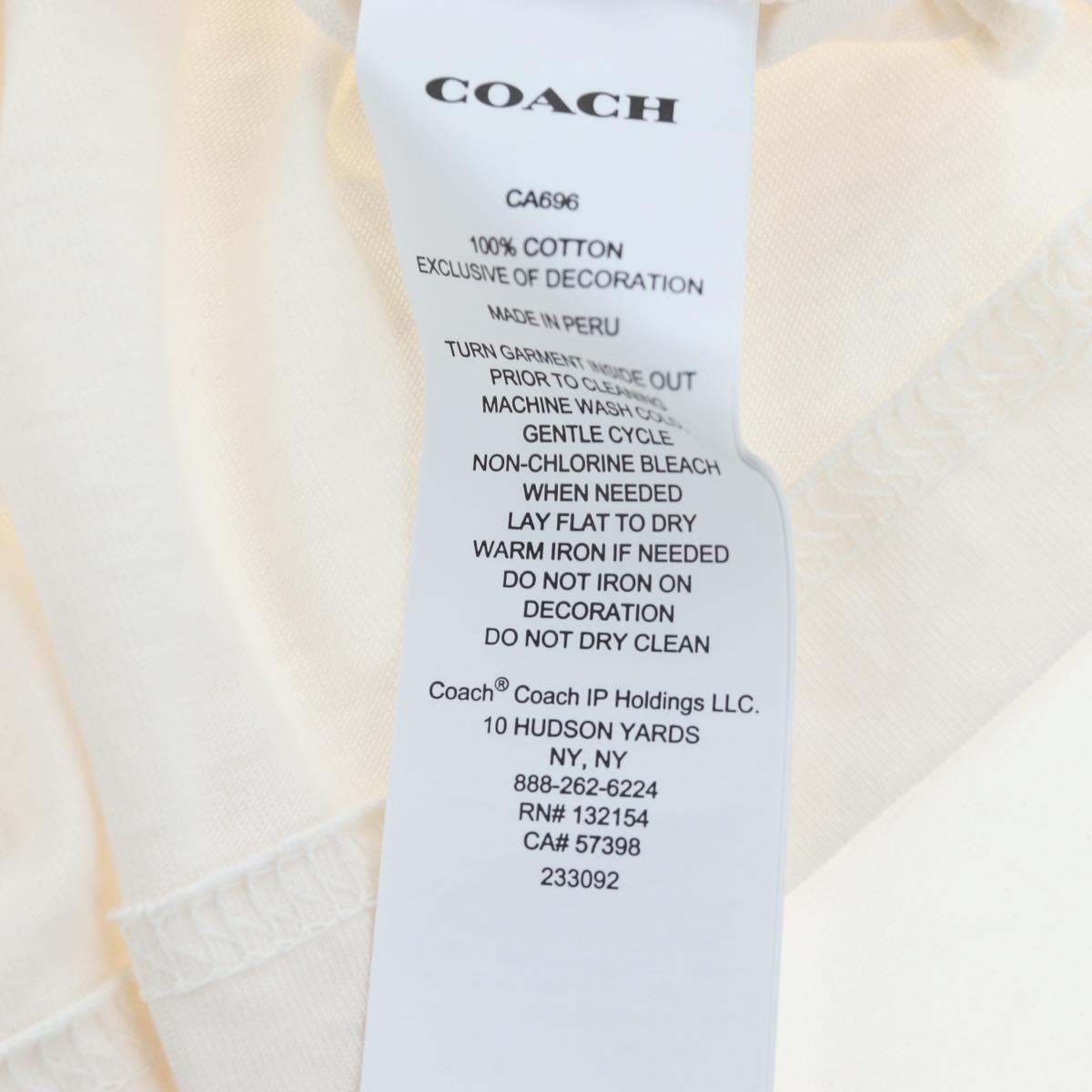 Coach Signature Short-sleeved T-shirt Cotton XS White Auth 203737M