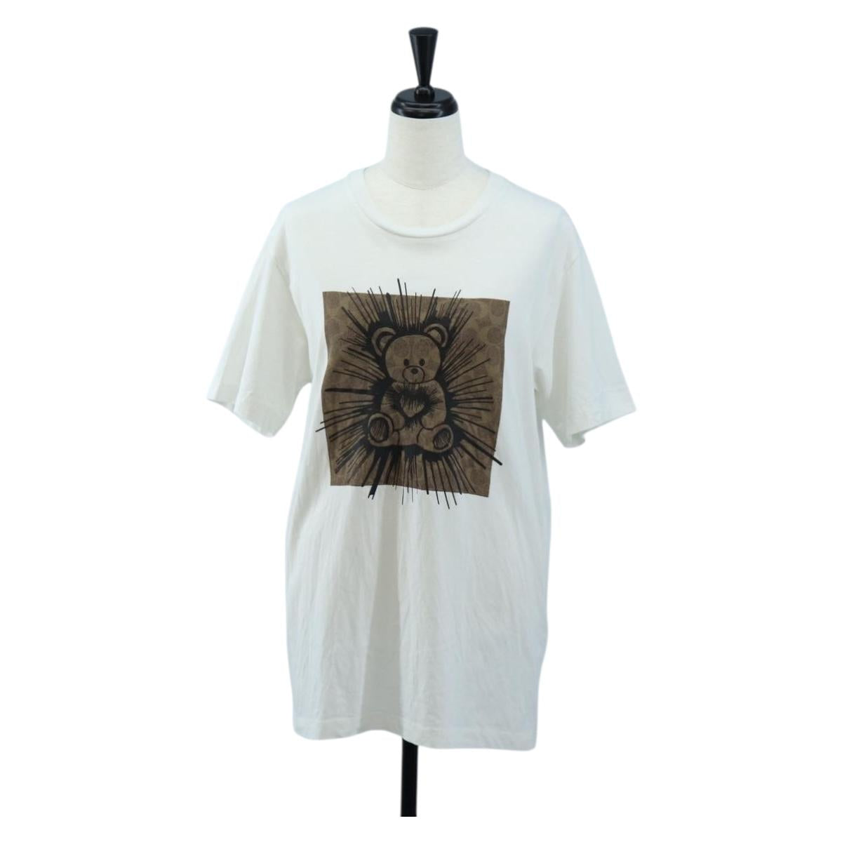 Coach Signature Short-sleeved T-shirt Cotton XS White Auth 203738M
