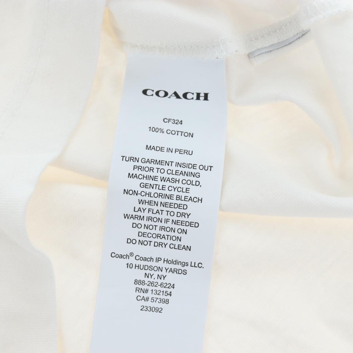 Coach Signature Short-sleeved T-shirt Cotton XS White Auth 203738M