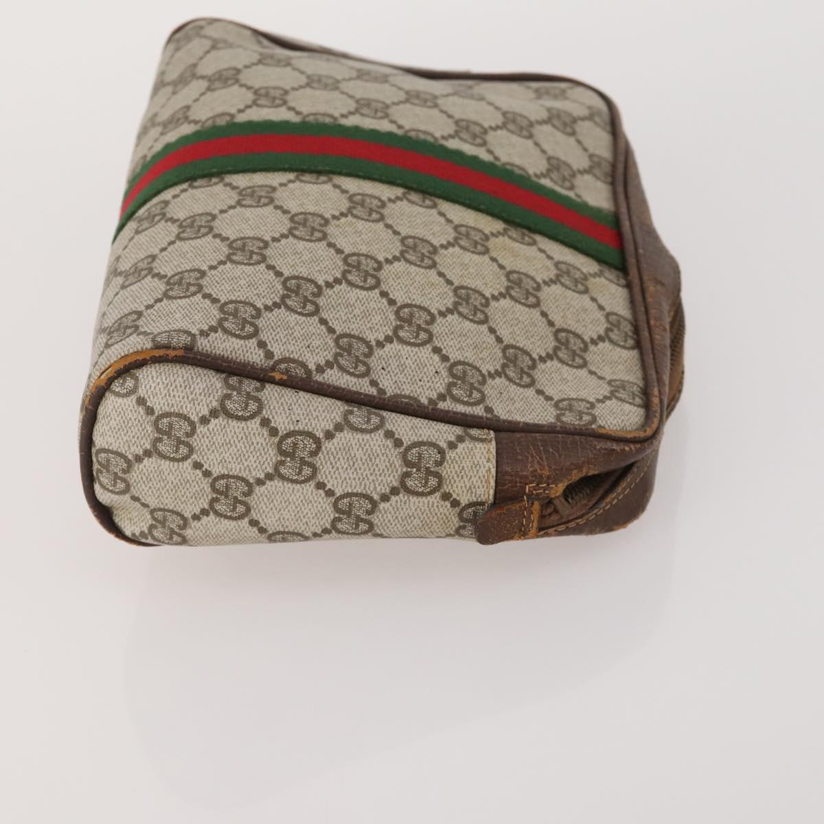 GUCCI GG Canvas GG Supreme Web Sherry Line Bag PVC Leather 3 Set Auth 203740