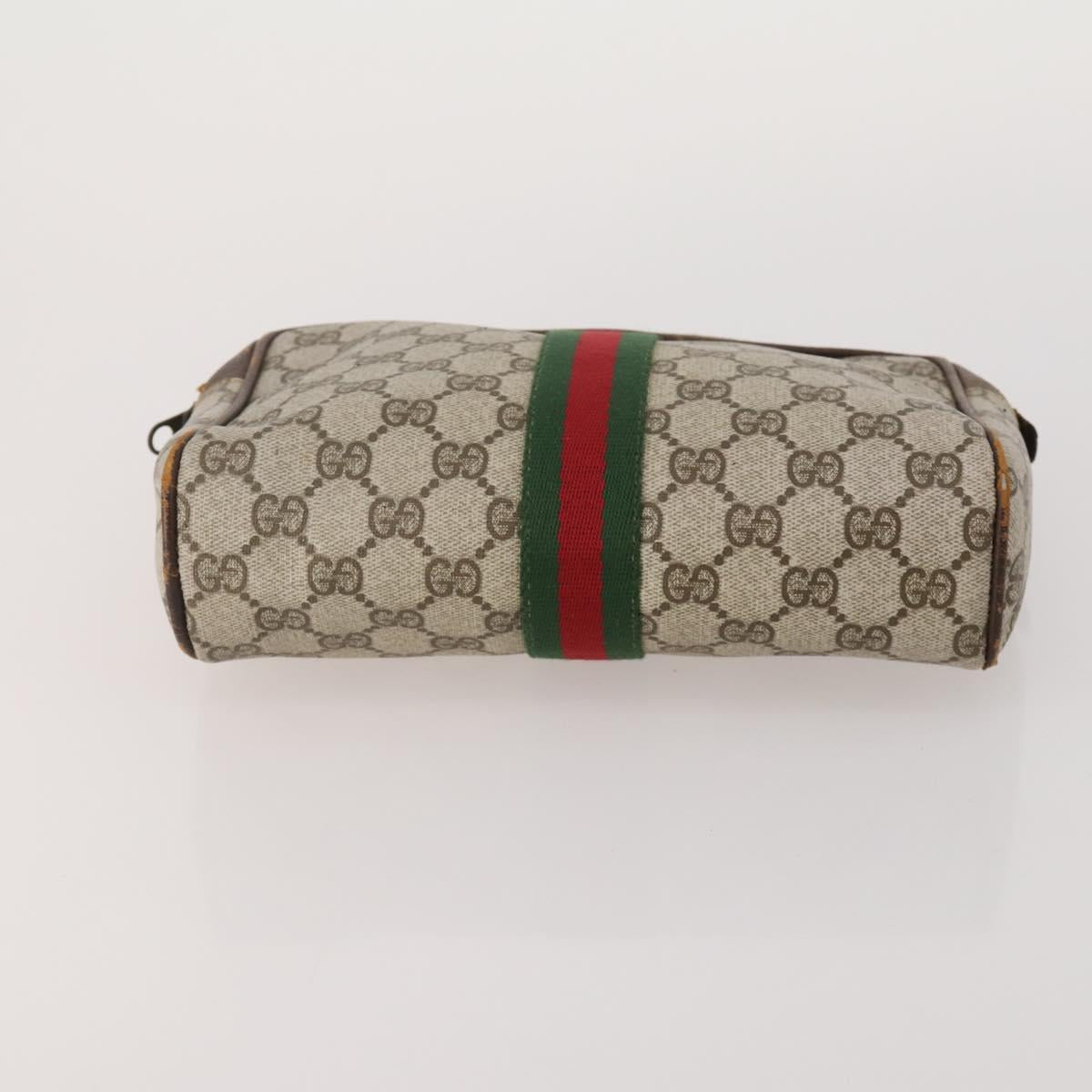 GUCCI GG Canvas GG Supreme Web Sherry Line Bag PVC Leather 3 Set Auth 203740
