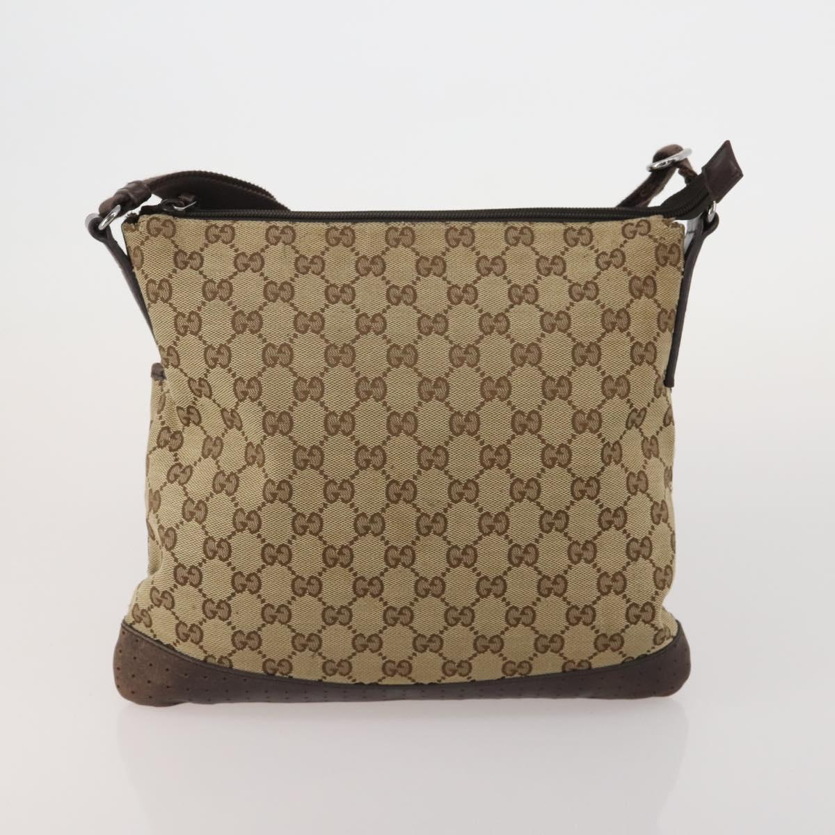 GUCCI GG Canvas GG Supreme Web Sherry Line Bag PVC Leather 3 Set Auth 203740