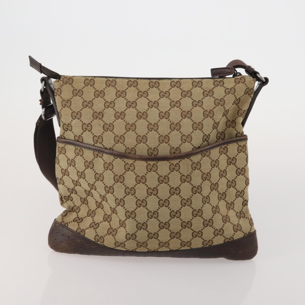GUCCI GG Canvas GG Supreme Web Sherry Line Bag PVC Leather 3 Set Auth 203740