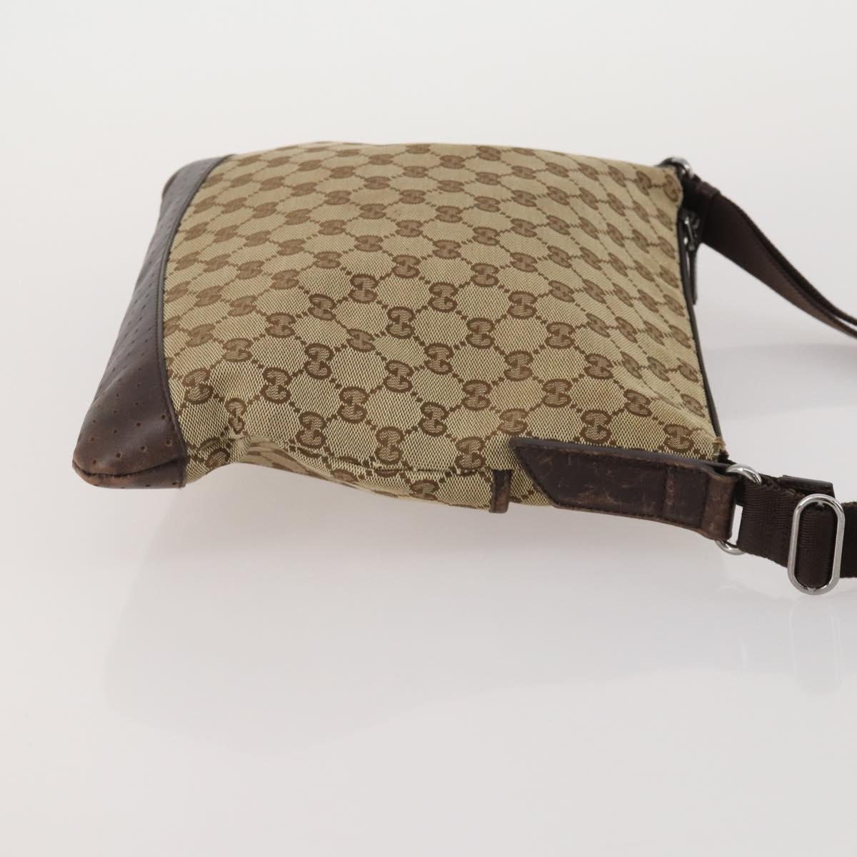 GUCCI GG Canvas GG Supreme Web Sherry Line Bag PVC Leather 3 Set Auth 203740