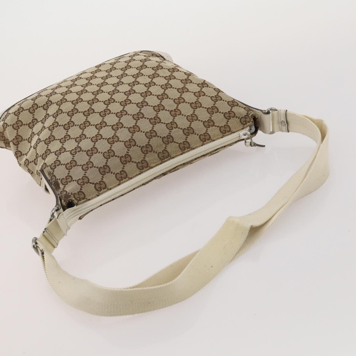 GUCCI GG Canvas Hand Bag Leather 3 Set Beige Black Ivory Auth 203741