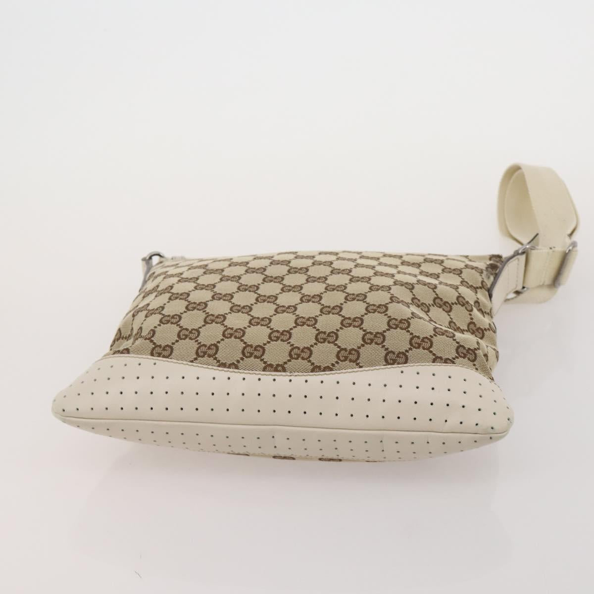 GUCCI GG Canvas Hand Bag Leather 3 Set Beige Black Ivory Auth 203741