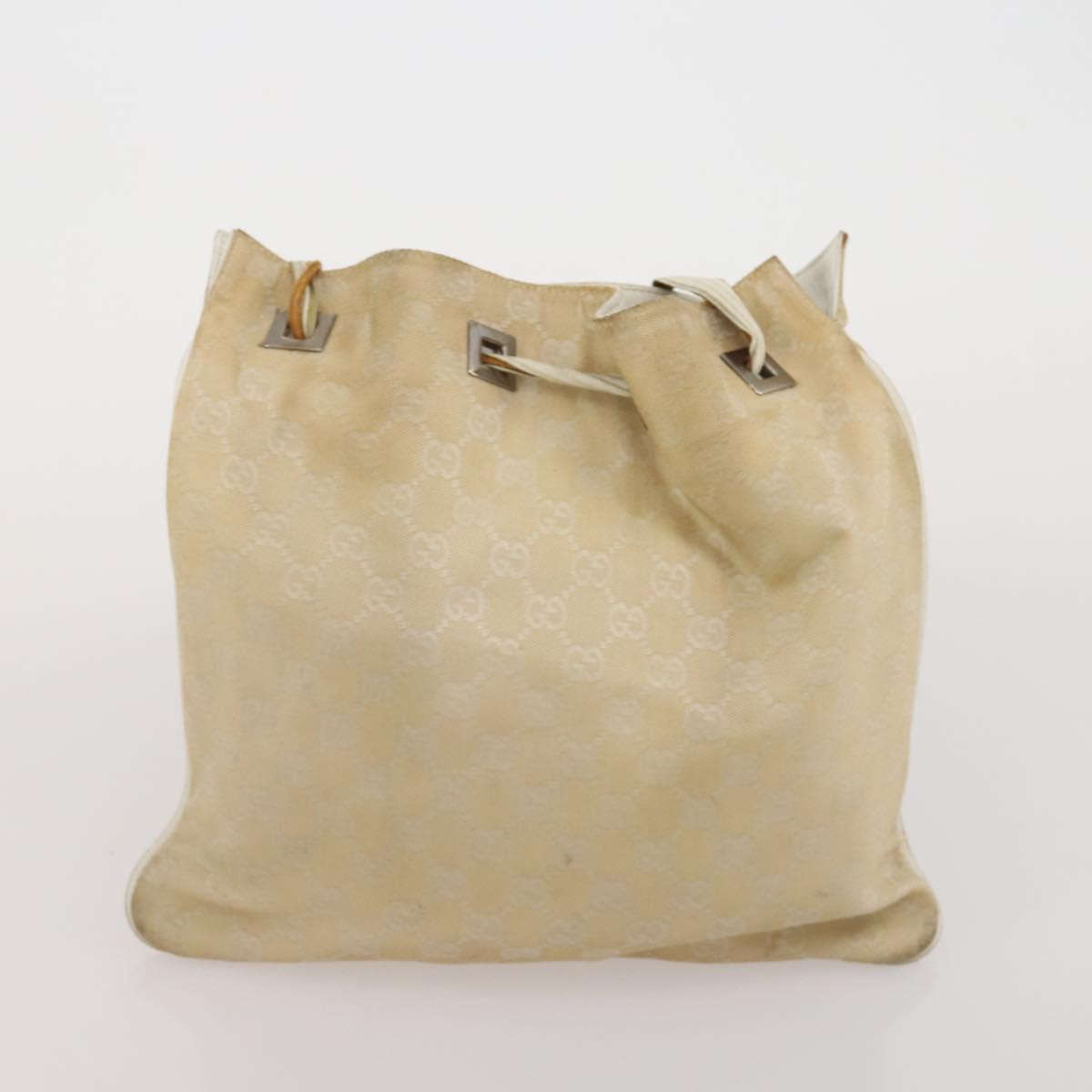 GUCCI GG Canvas Hand Bag Leather 3 Set Beige Black Ivory Auth 203741