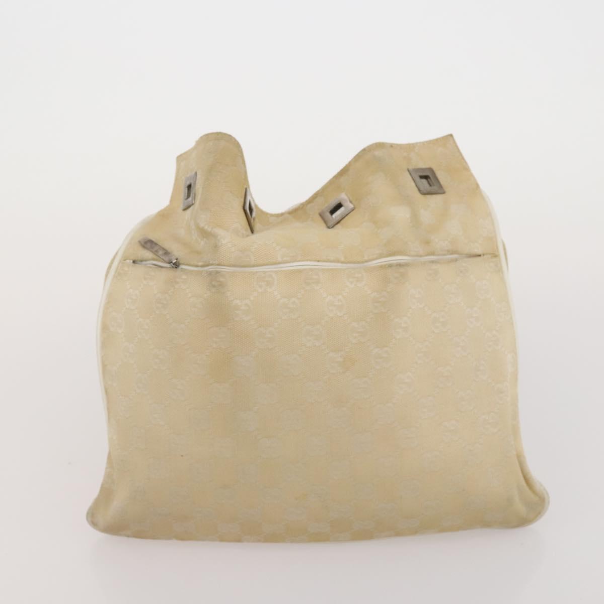GUCCI GG Canvas Hand Bag Leather 3 Set Beige Black Ivory Auth 203741