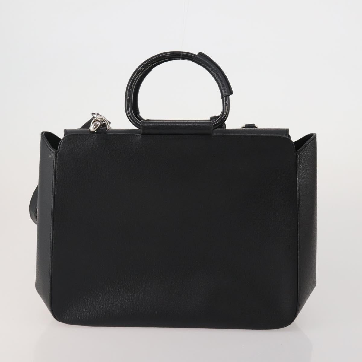 GUCCI GG Canvas Hand Bag Leather 3 Set Beige Black Ivory Auth 203741