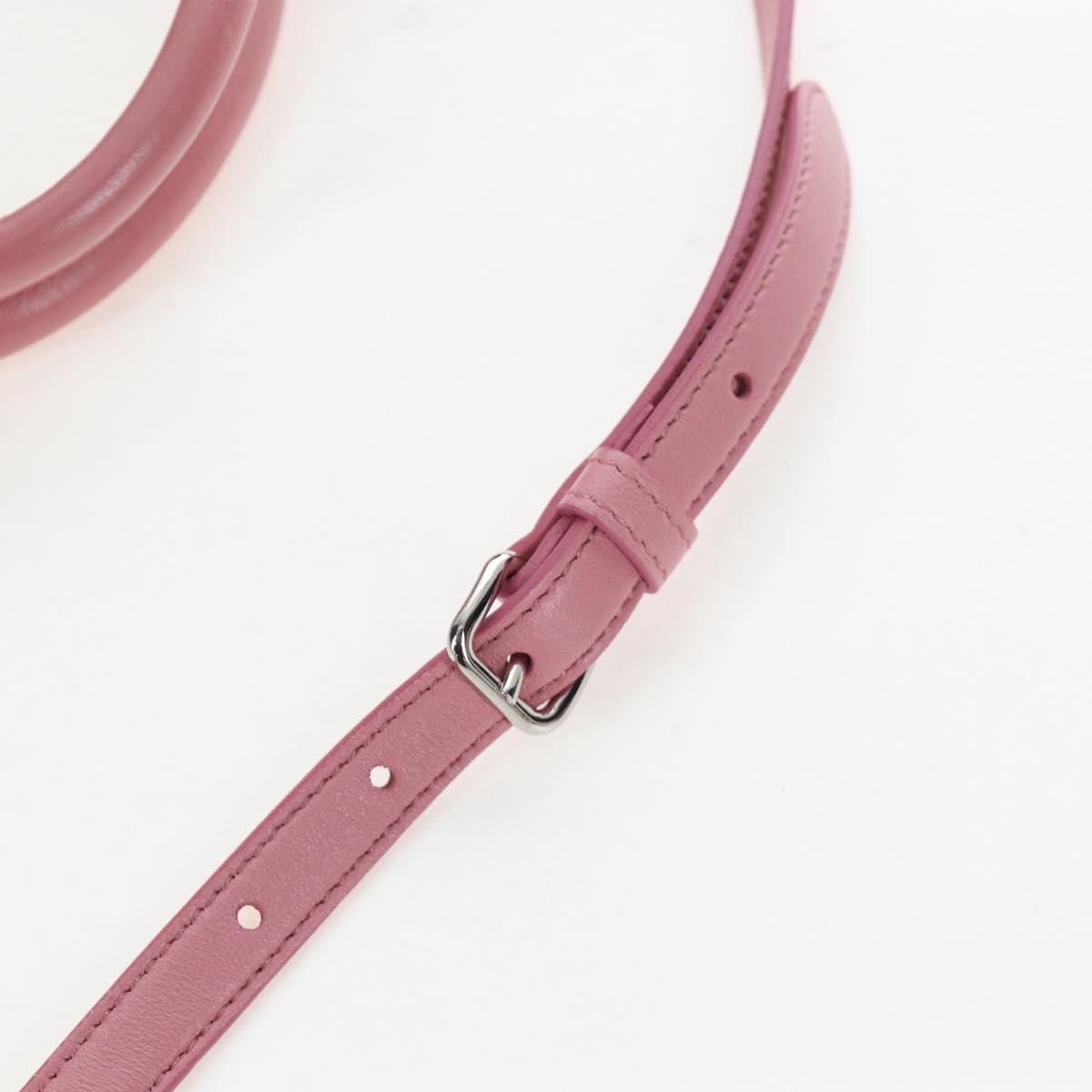 Miu Miu Matelasse Hand Bag Leather 2way Pink Silver Auth 203770V