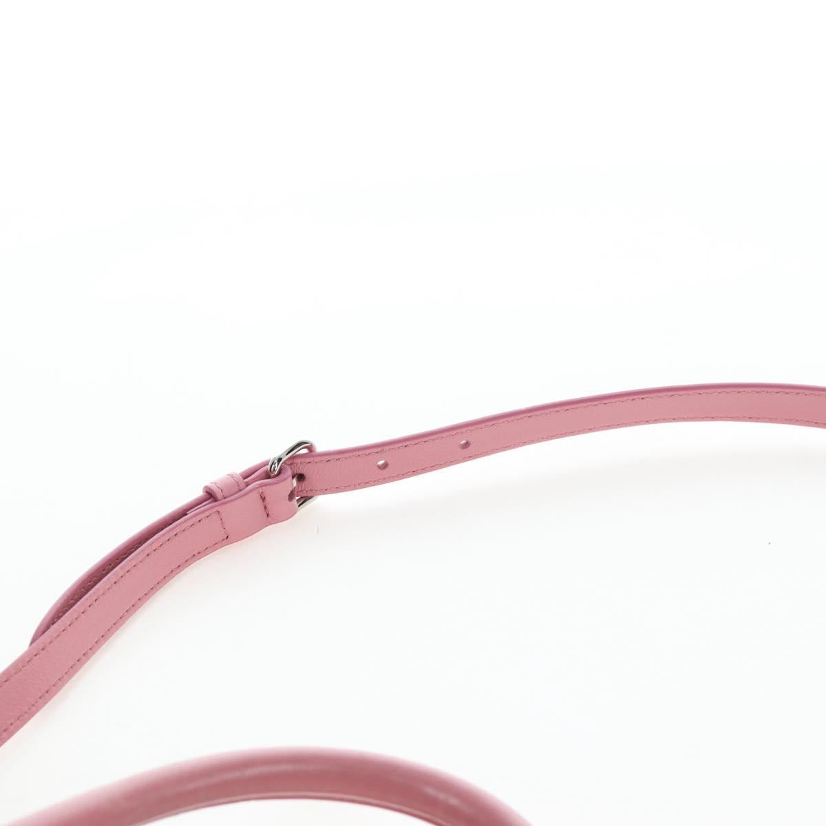 Miu Miu Matelasse Hand Bag Leather 2way Pink Silver Auth 203770V