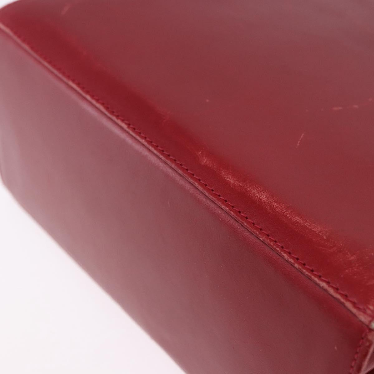 Salvatore Ferragamo Gancini Hand Bag Leather 2way Red Gold Auth 203776