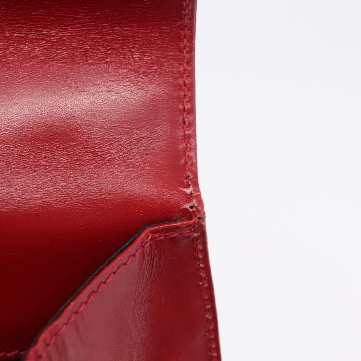 Salvatore Ferragamo Gancini Hand Bag Leather 2way Red Gold Auth 203776