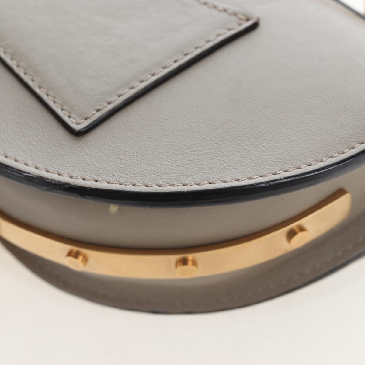 Chloe Nile Minaudiere Hand Bag Leather 2way Beige Gold Auth 203780V