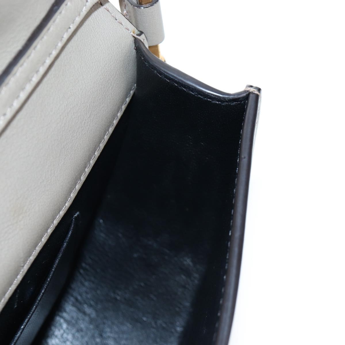 Chloe Nile Minaudiere Hand Bag Leather 2way Beige Gold Auth 203780V
