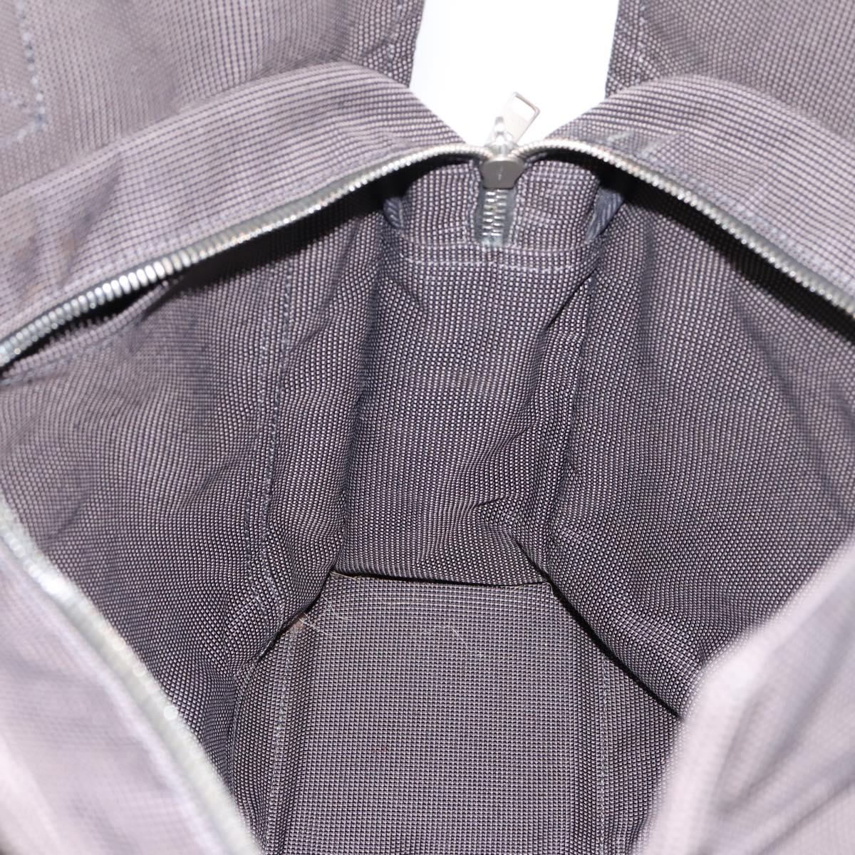HERMES Her Line Tote MM Tote Bag Canvas Gray Silver Auth 203783