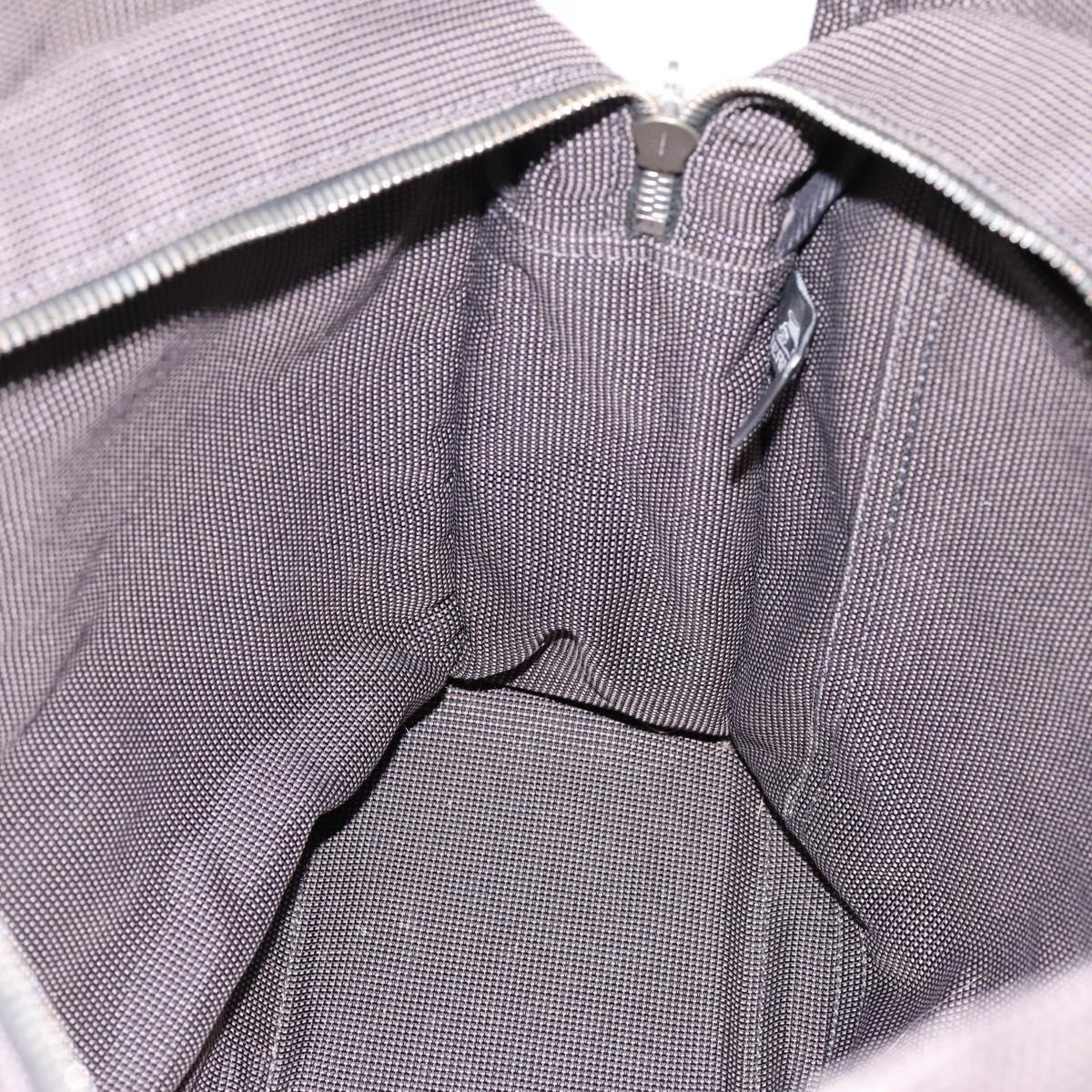 HERMES Her Line Tote MM Tote Bag Canvas Gray Silver Auth 203783