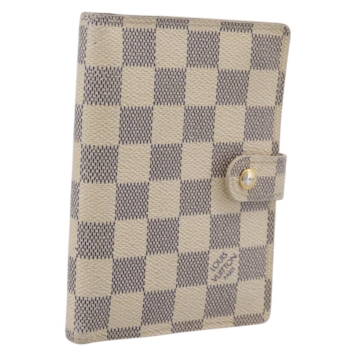 LOUIS VUITTON Damier Azur Agenda PM Day Planner Cover R20706 LV Auth 203784