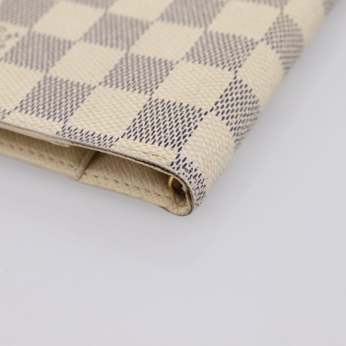 LOUIS VUITTON Damier Azur Agenda PM Day Planner Cover R20706 LV Auth 203784
