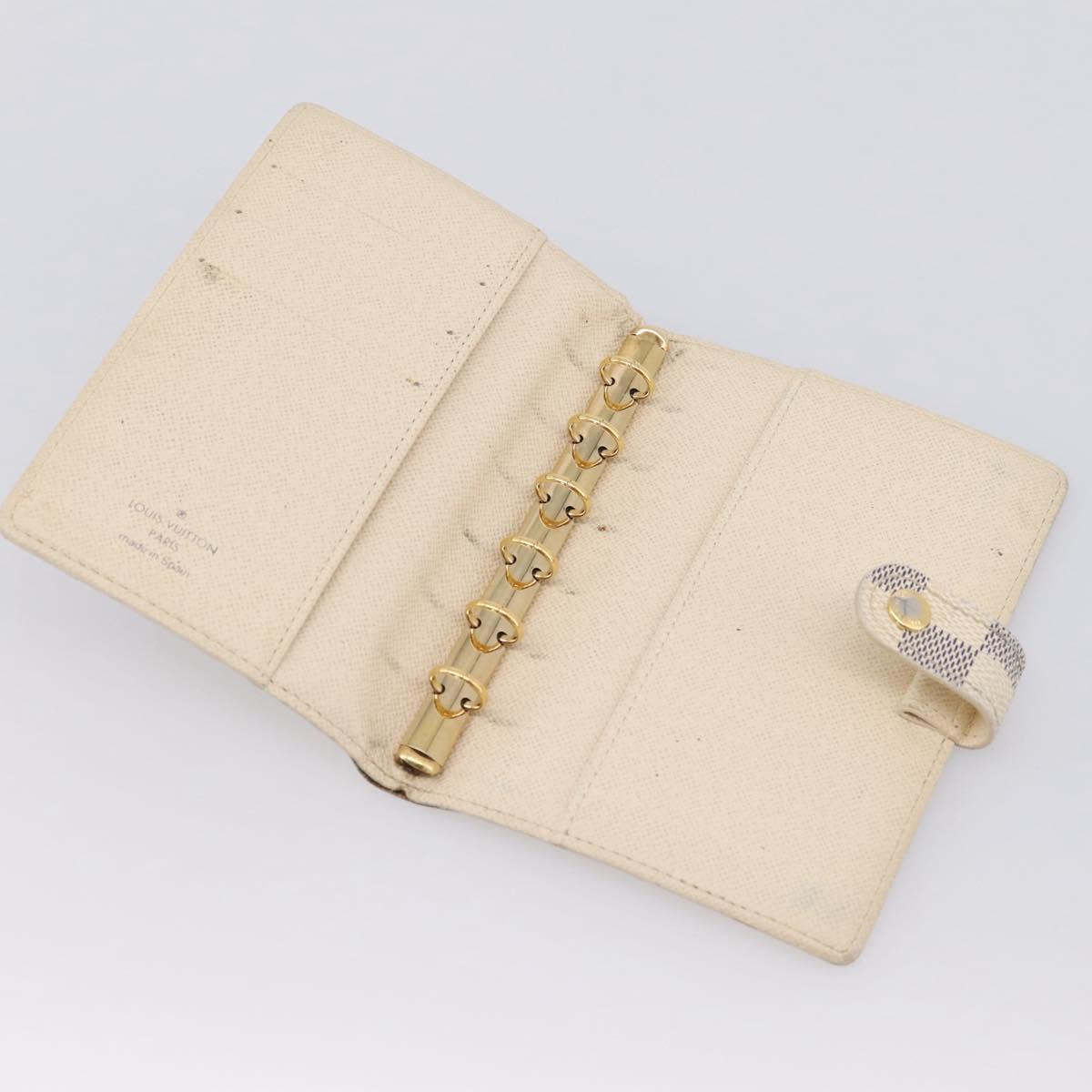 LOUIS VUITTON Damier Azur Agenda PM Day Planner Cover R20706 LV Auth 203784