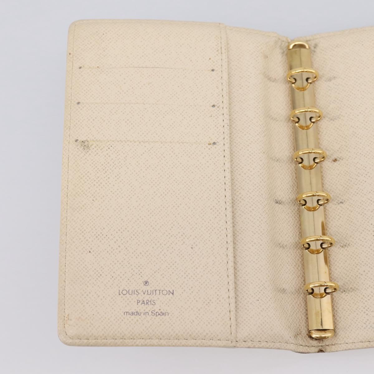 LOUIS VUITTON Damier Azur Agenda PM Day Planner Cover R20706 LV Auth 203784