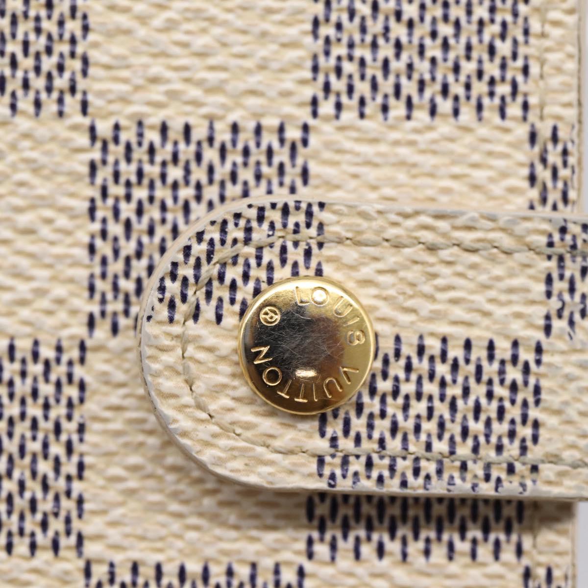 LOUIS VUITTON Damier Azur Agenda PM Day Planner Cover R20706 LV Auth 203784
