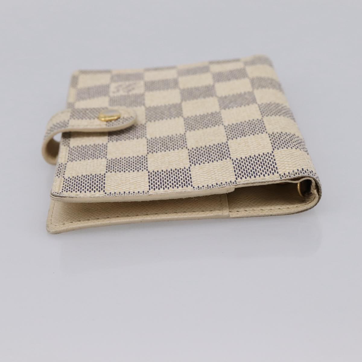 LOUIS VUITTON Damier Azur Agenda PM Day Planner Cover R20706 LV Auth 203784