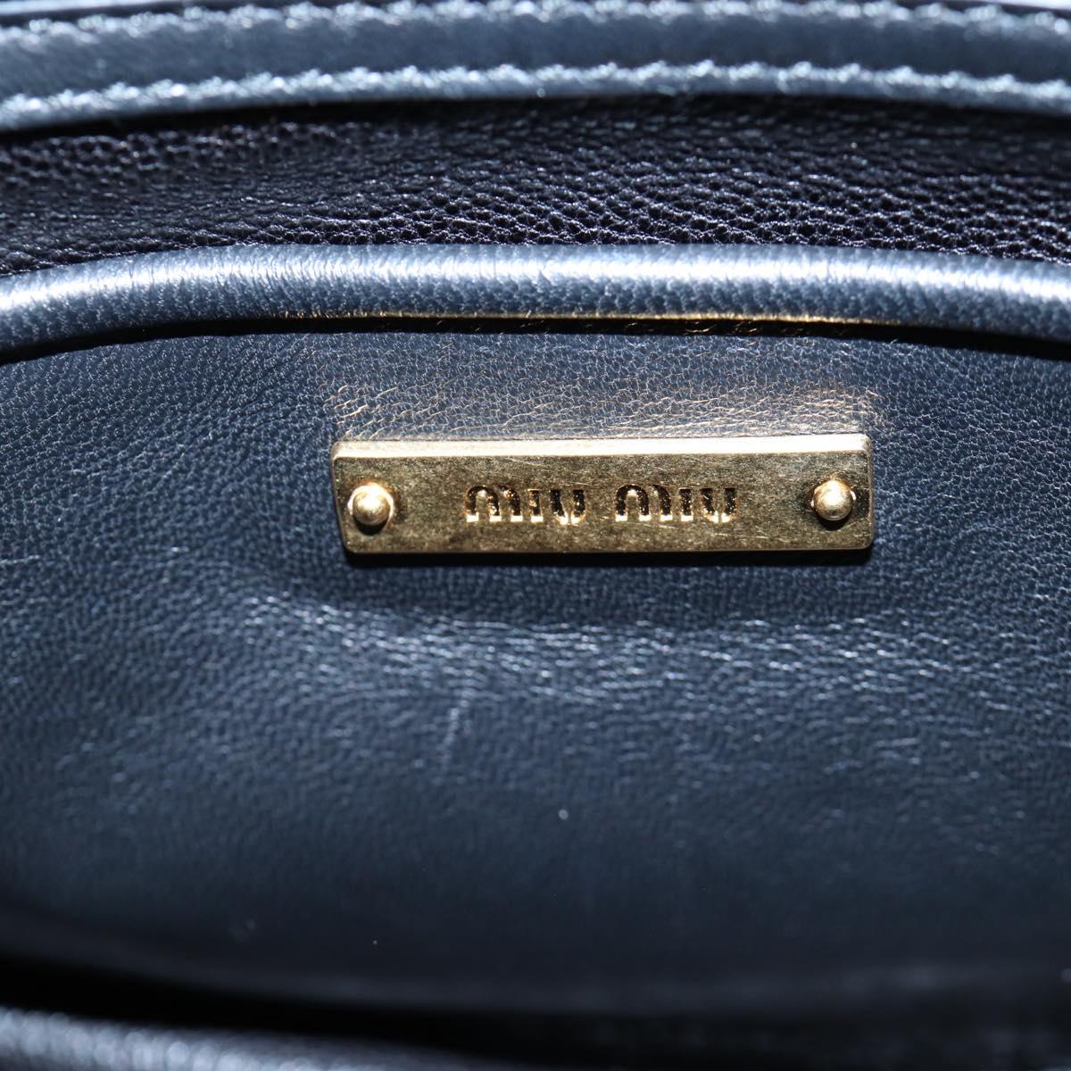 Miu Miu Hand Bag Leather 2way Purple Gold Auth 203786V