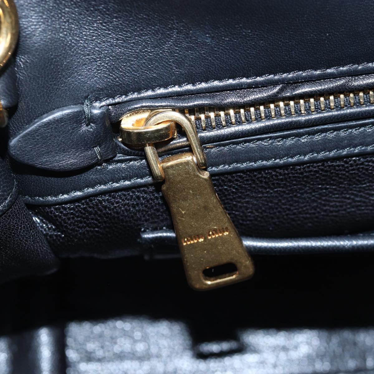 Miu Miu Hand Bag Leather 2way Purple Gold Auth 203786V
