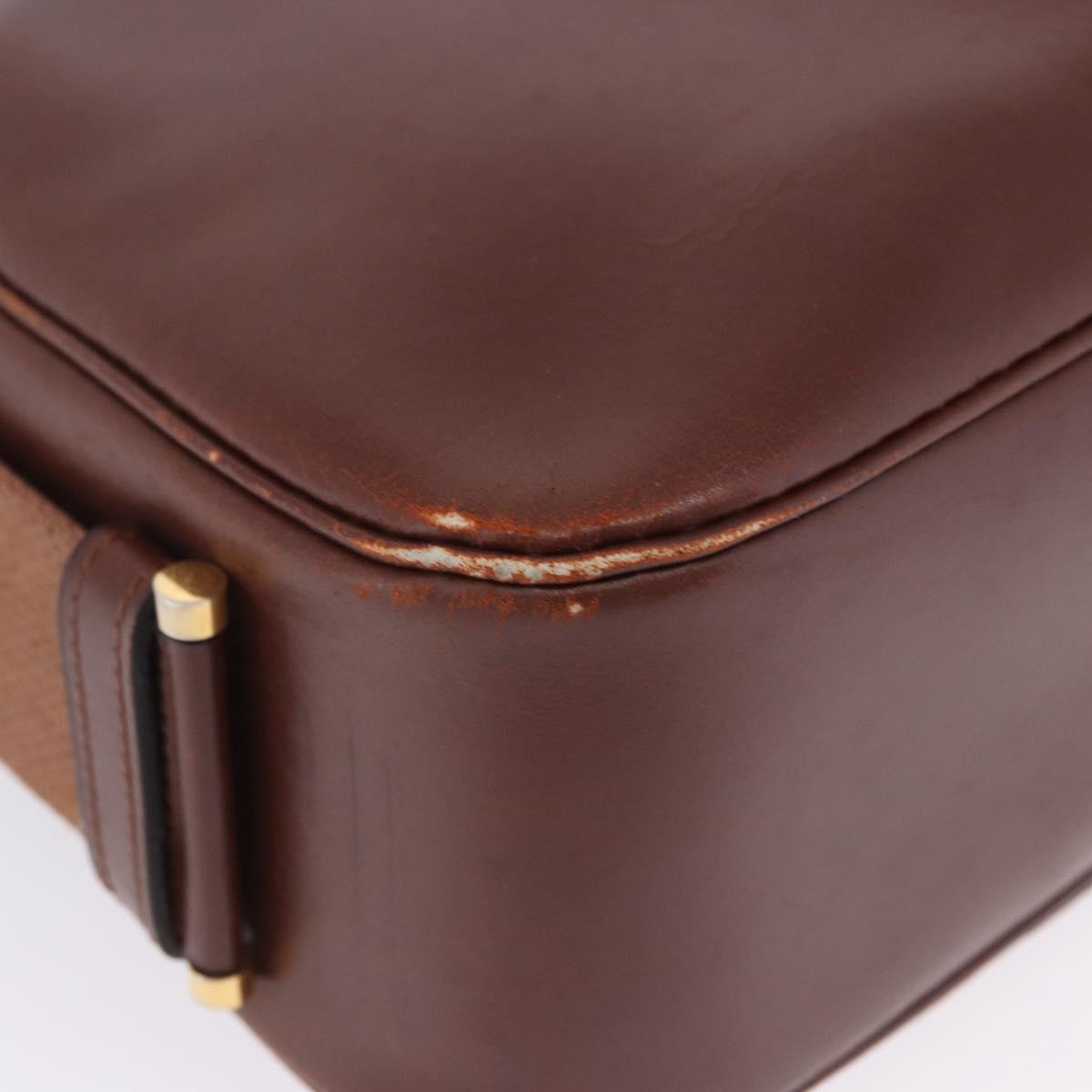 HERMES Sako Courchevel Shoulder Bag Leather Beige Gold Auth 203791A