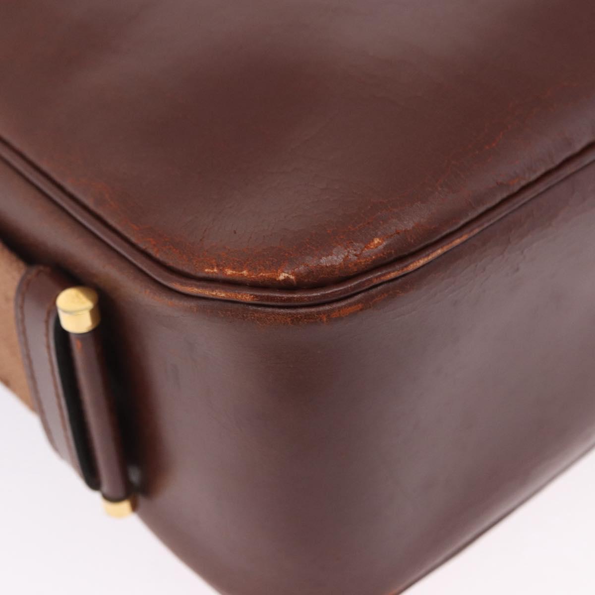 HERMES Sako Courchevel Shoulder Bag Leather Beige Gold Auth 203791A