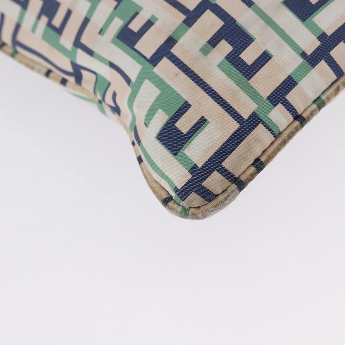 FENDI Zucca Canvas Tote Bag Green Silver Auth 203793