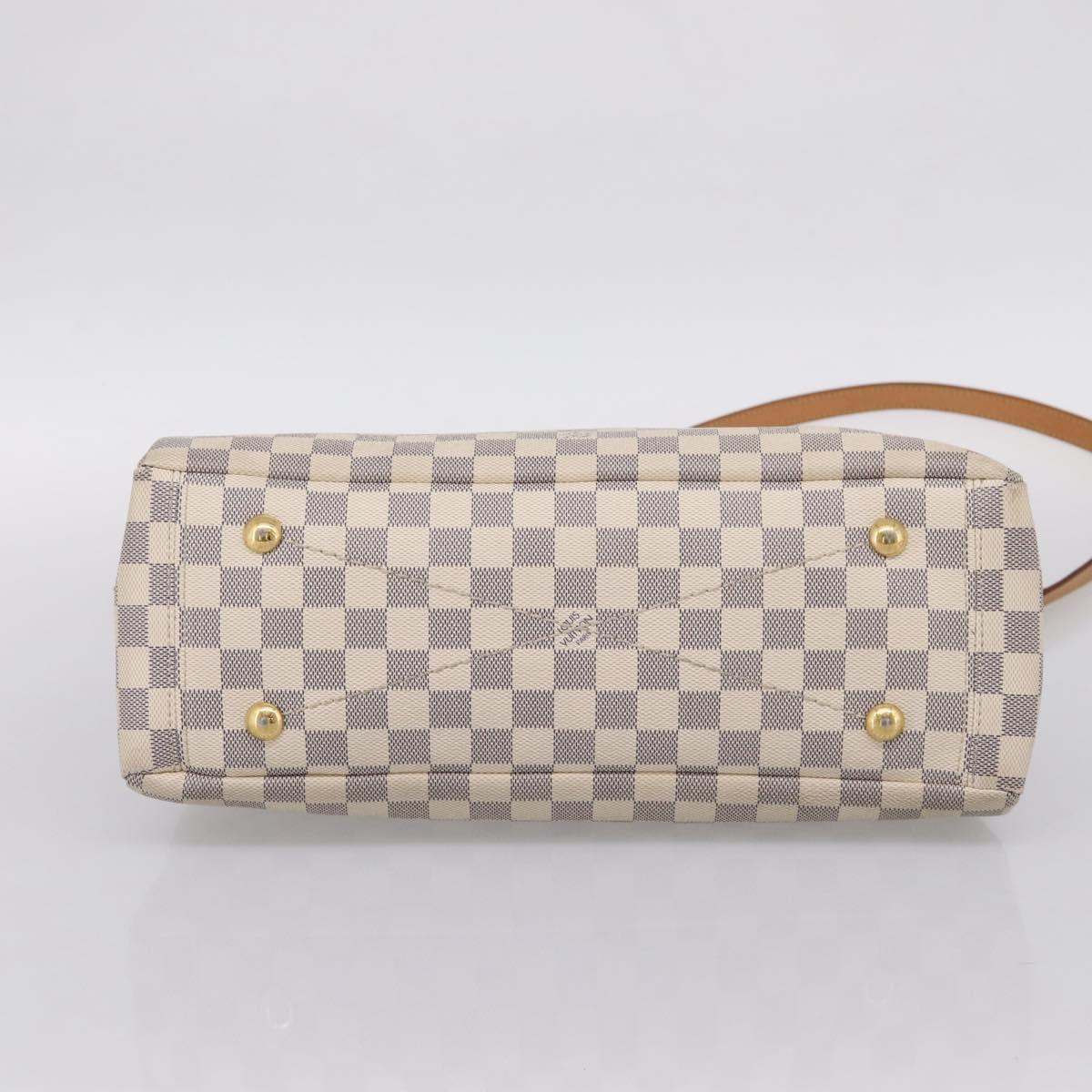 LOUIS VUITTON Damier Azur Lymington Tote Bag 2way N40022 LV Auth 203794