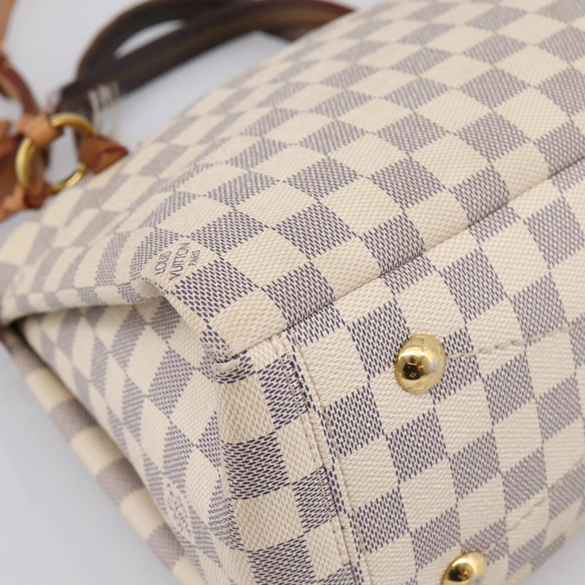LOUIS VUITTON Damier Azur Lymington Tote Bag 2way N40022 LV Auth 203794