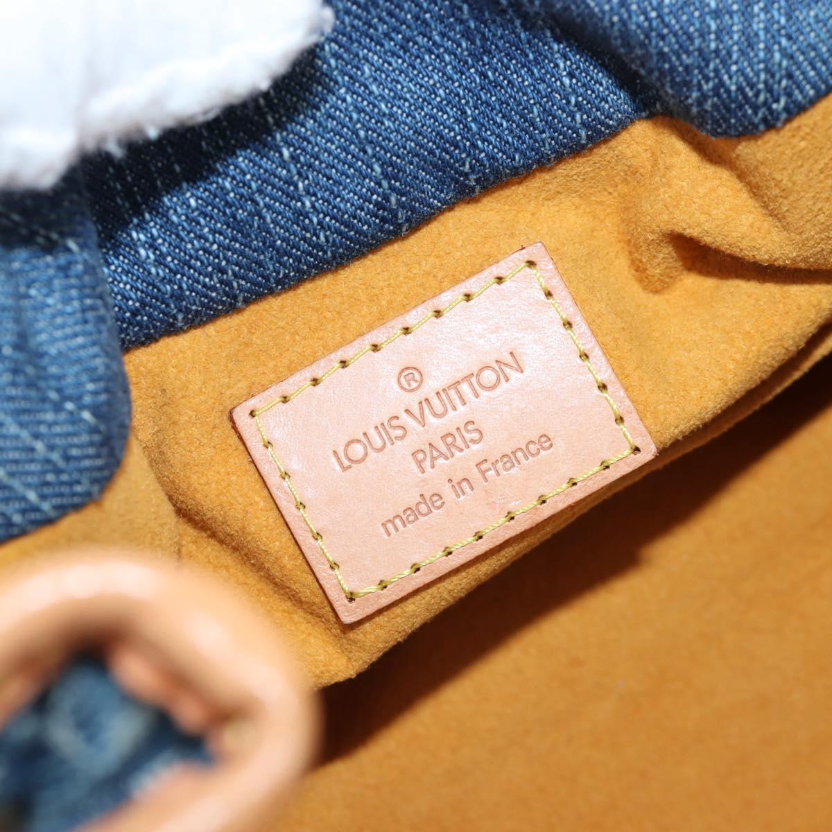 LOUIS VUITTON Monogram Denim Preity Hand Bag Blue M95020 LV Auth 203795SAV