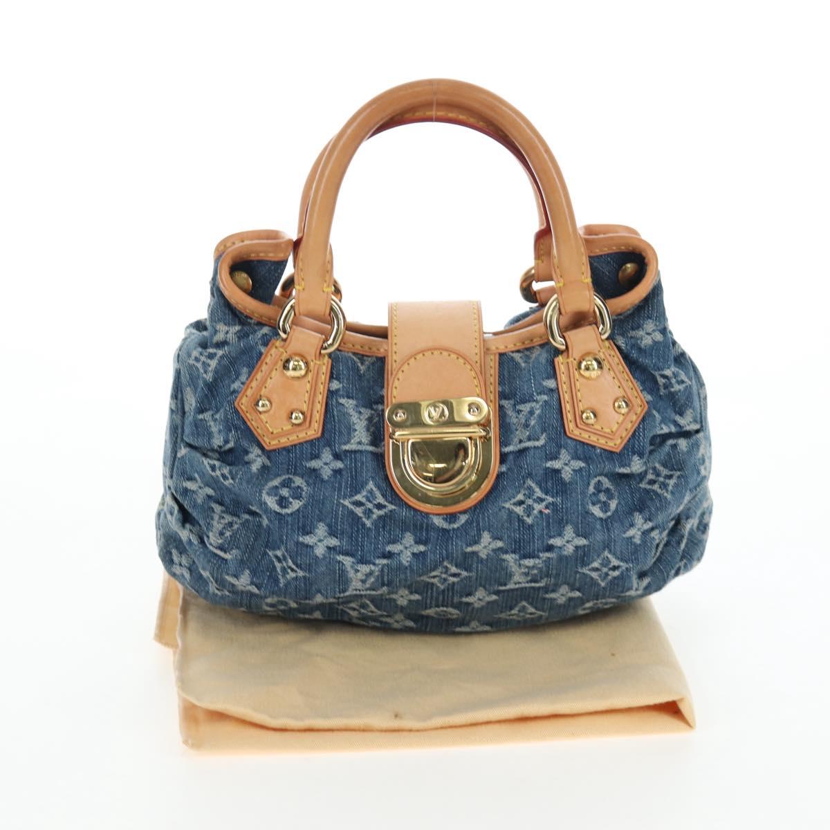 LOUIS VUITTON Monogram Denim Preity Hand Bag Blue M95020 LV Auth 203795SAV