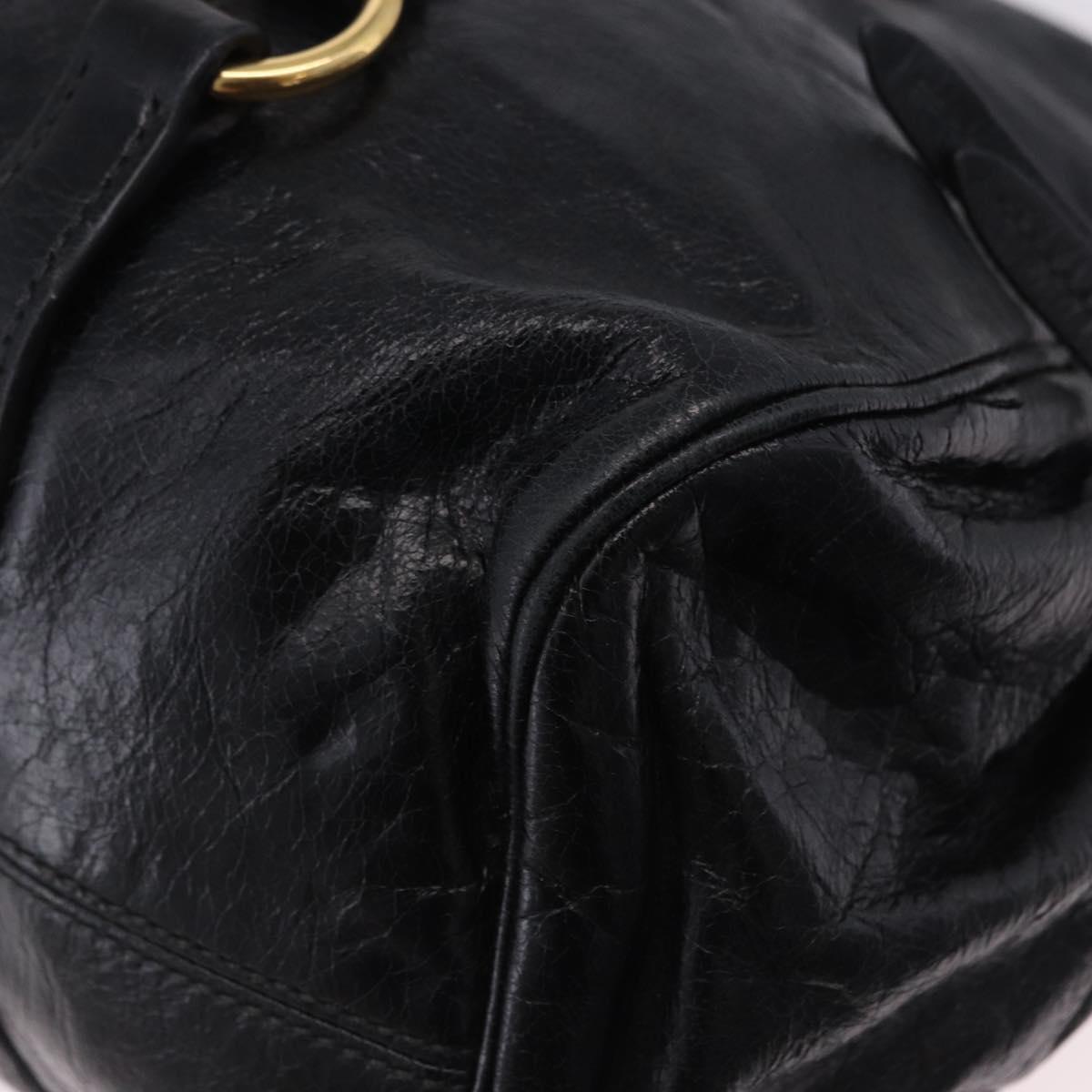 Miu Miu Hand Bag Leather 2way Black Gold Auth 203798V